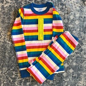 NWT Rainbow Striped Hanna Andersson Size 8 Kids Pajamas